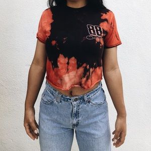 dale jr distressed crop top